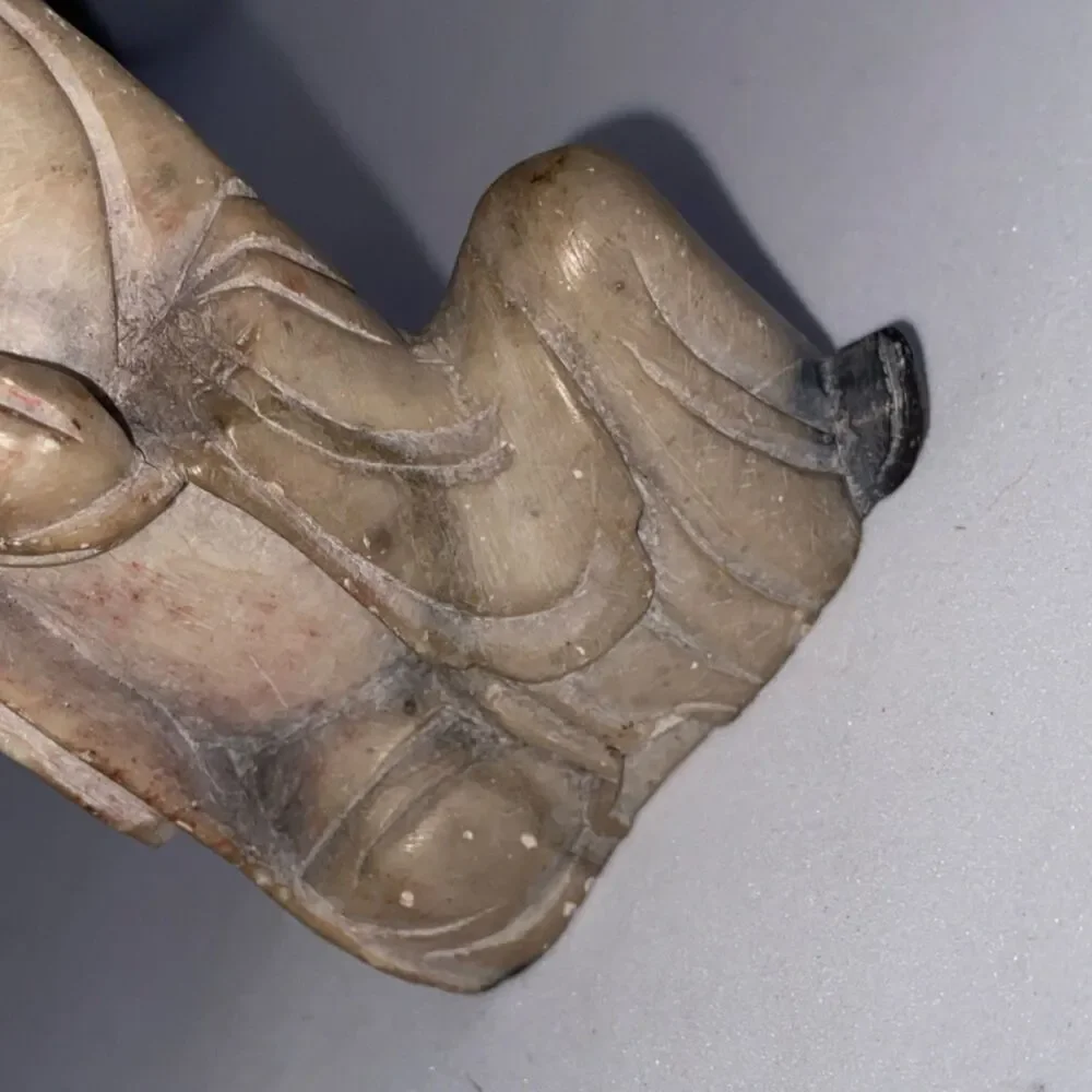 Vintage Chinese Soapstone Shou Lao Immortal Figure Hand Carved Artifact